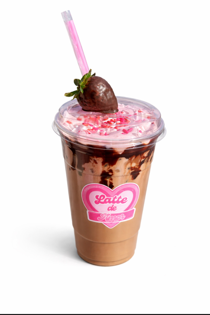 Chocolate strawberry latte