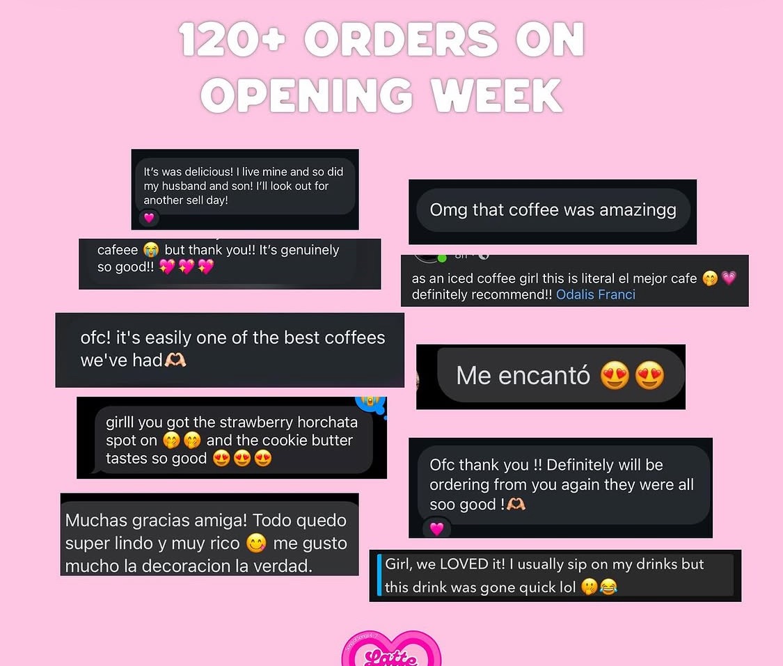120+ orders on opening week — customer messages